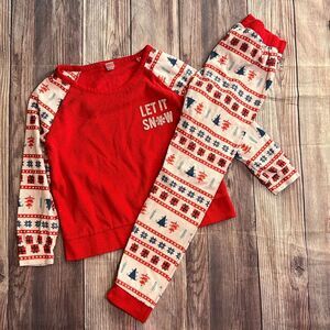 Kenzie Girl Girls 7/8 Waffle Knit Set Christmas Pajamas Winter Holiday Thermal